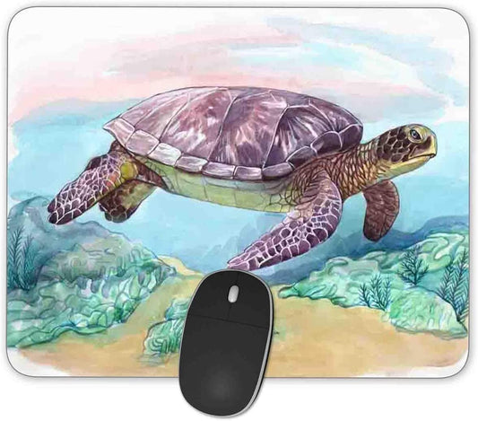 Sea Turtle Design Rectangular Mouse Pad 9.45 x 7.9 Inches