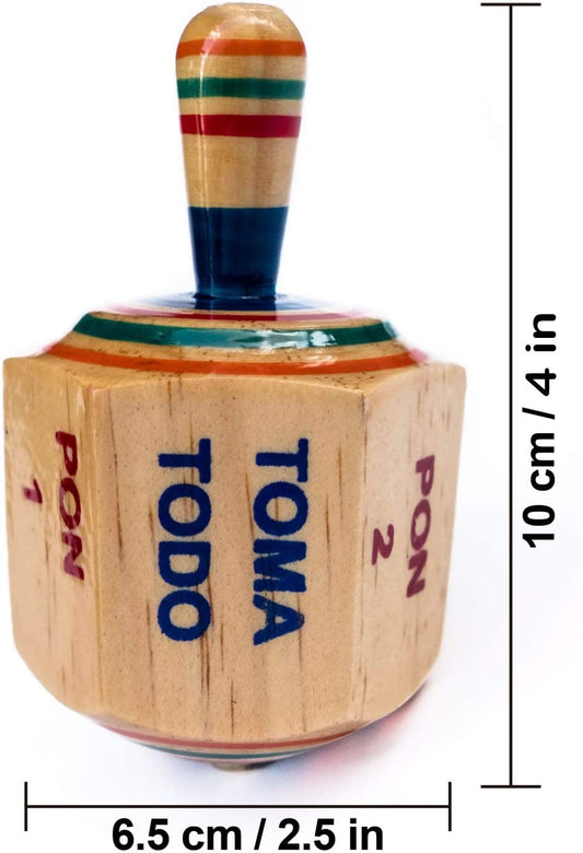 Wooden Spinning Top Game - Set of 2 - 4 inches tall