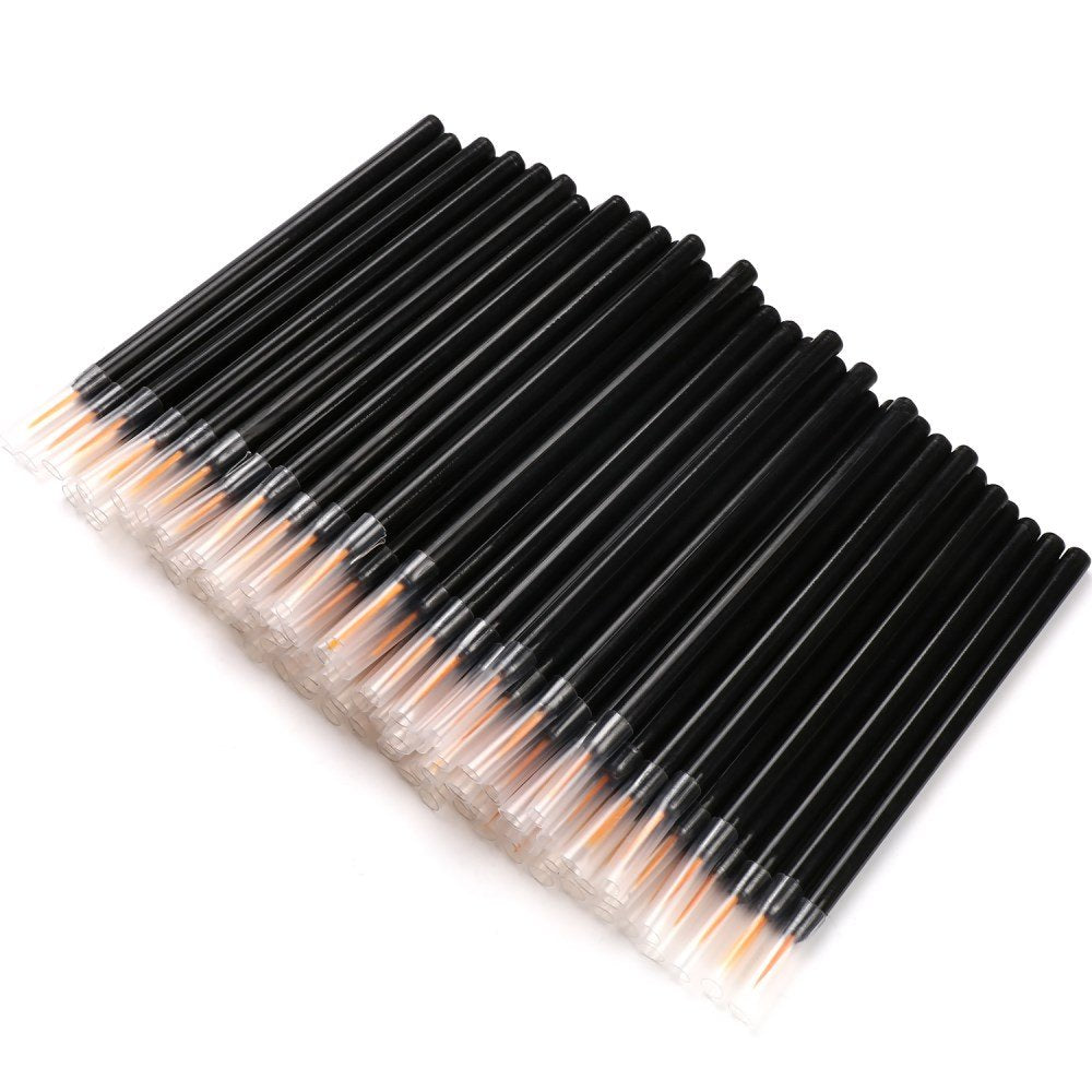 100 Piece Disposable Eyeliner Brushes - Black)