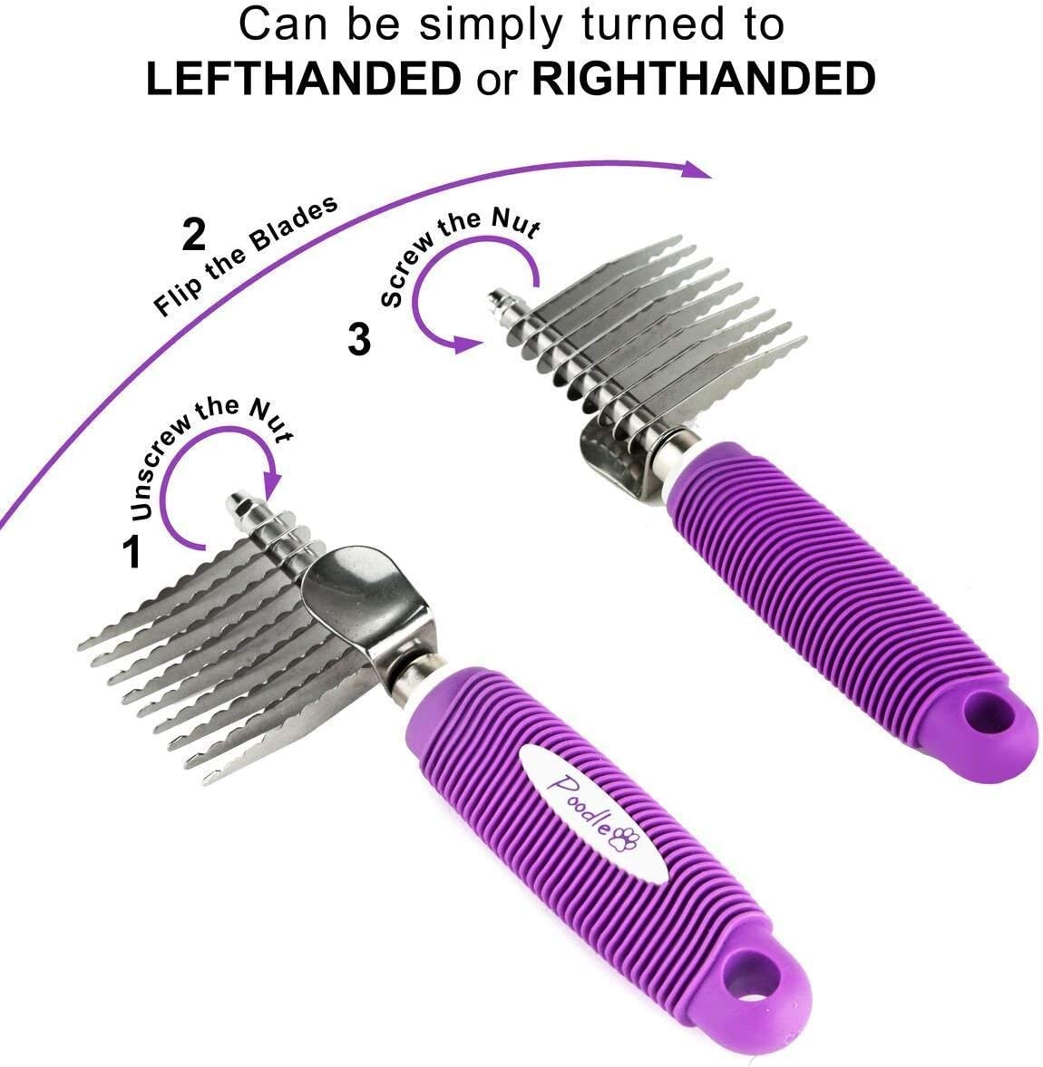 Pet rake comb brush, purple