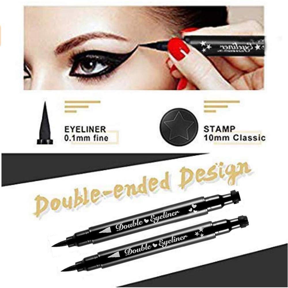 Eyeliner with figures in stamps, 4 Count (Pack of 1) color: black