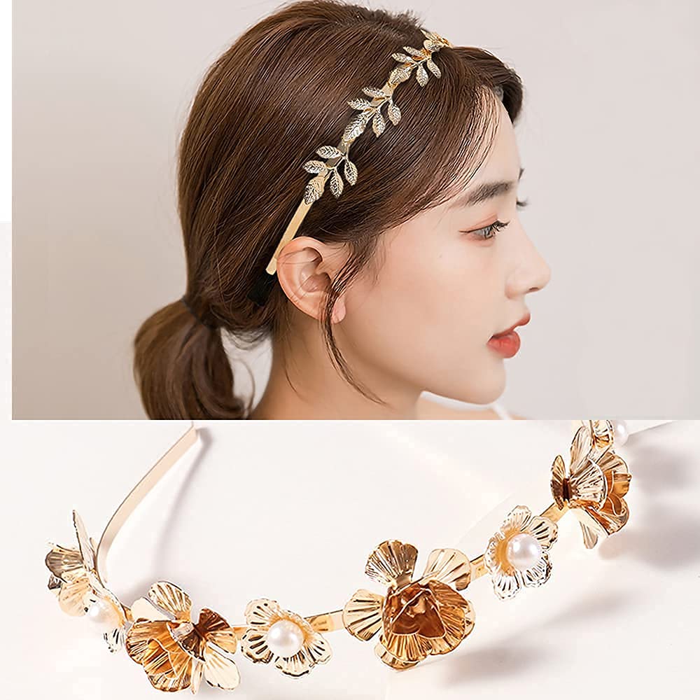 10Pcs Rhinestone Pearl Headband Girls Women Hair Accessories