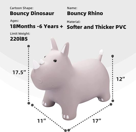 Inflatable jumping animals for toddlers (Grey Rhino)