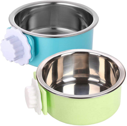 pets dishes, Stainless Steel,5.9x5.9x2.1inches, blue,green colors