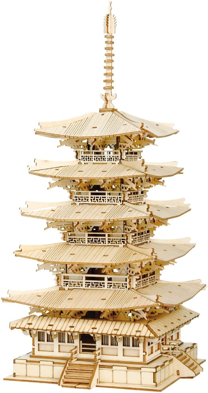 3D Wooden DIY Five-Story Pagoda Puzzle (275 PCS)