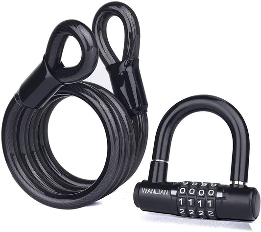 12mm 4 Digit Heavy Duty Motorcycle Lock with 10mm x 1.8m Cable