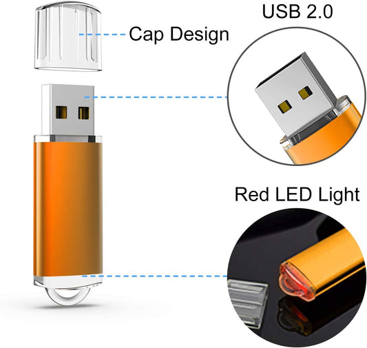 5 x 16 GB USB flash drives for data storage