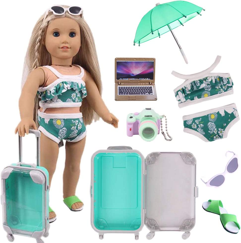 Accessories Travel suitcase for dolls, 7 pieces