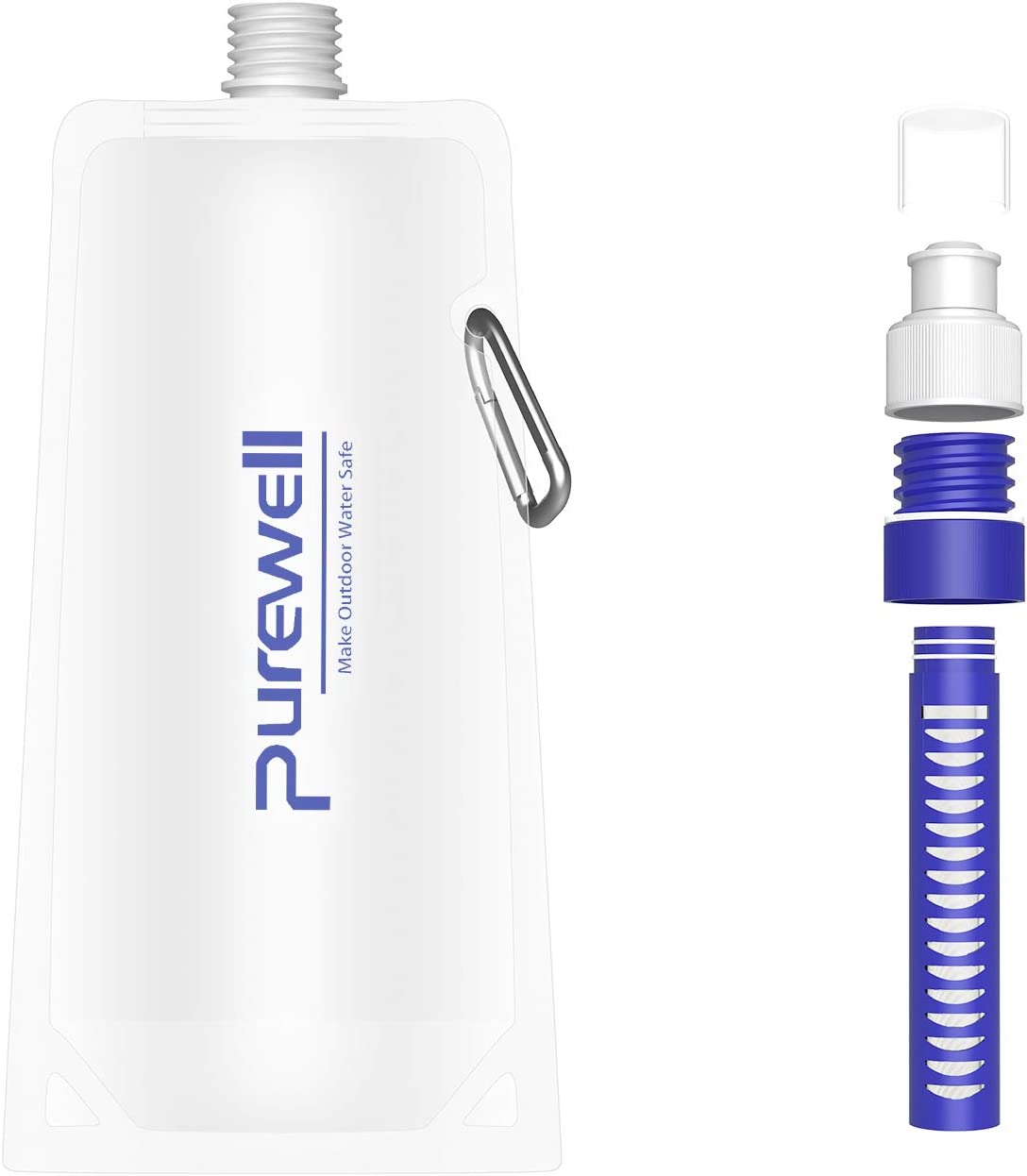 Collapsible Canteens with Water Filter (3-White)