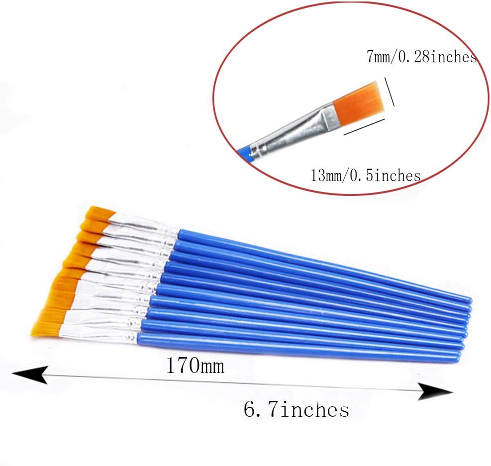 Flat Paint Brush Sets (100 Pieces/ Bulk Blue)