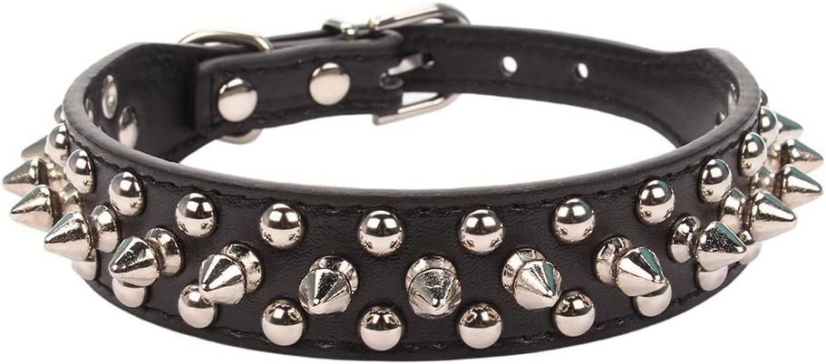 Leather Pet Collars with Studs and Rivets