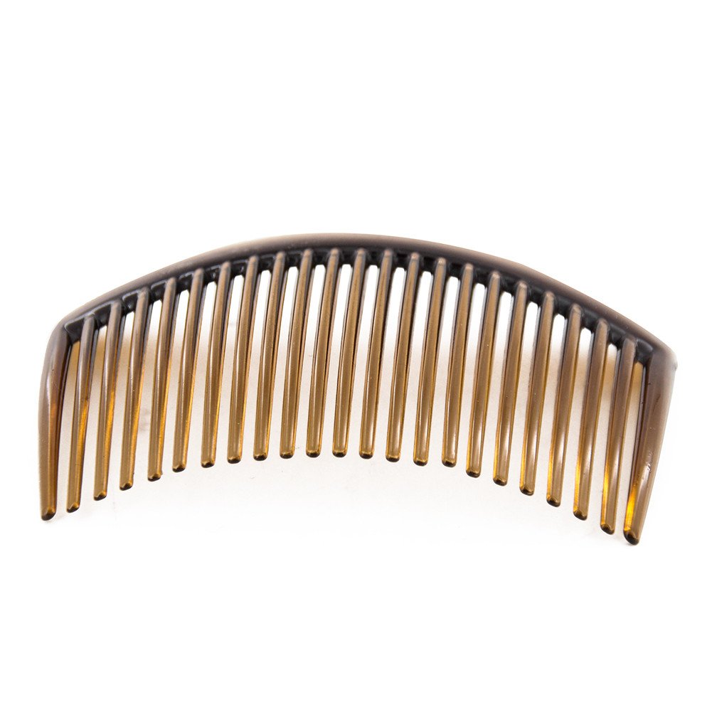 Hair clip with tooth comb, (12 pieces) Brown