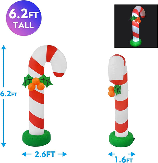 6ft Inflatable Christmas Candy Cane