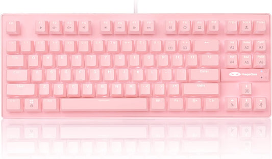 Wired Backlit Mechanical Keyboard, Pink