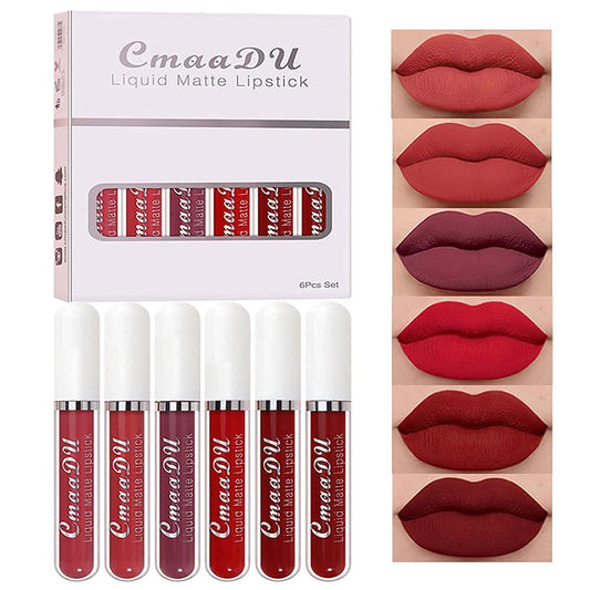 6 Pcs Long Lasting Matte Liquid Lipstick,  A-04