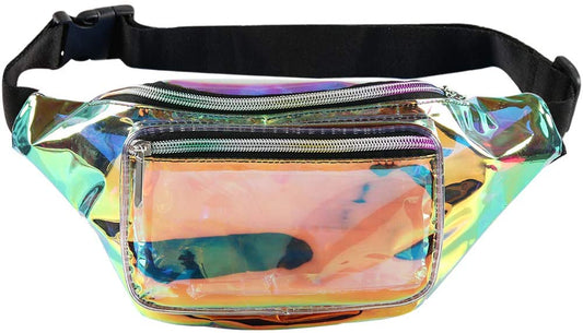 Holographic Fanny Pack, Color: Iridescent, 13.62 x 7.32 x 1.85