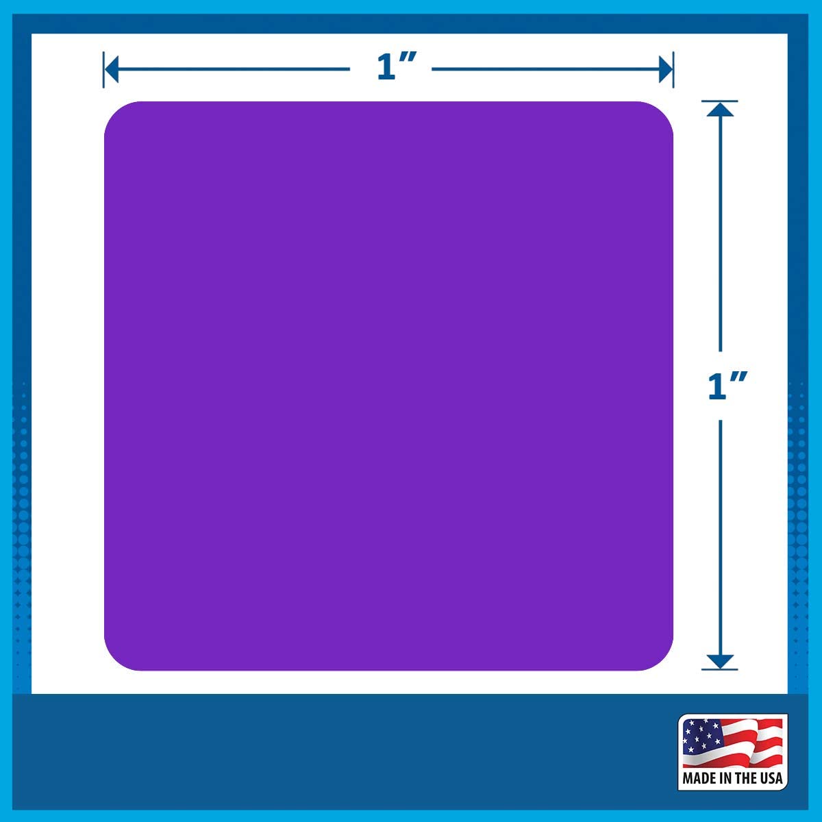 Roll of 1,000 1" Square Labels (Bright Purple)