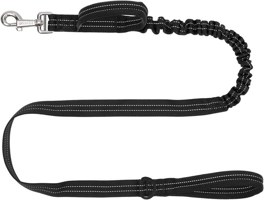 Tactical Dog Leash, Hands Free D-Ring (4ft, Reflective-BK)