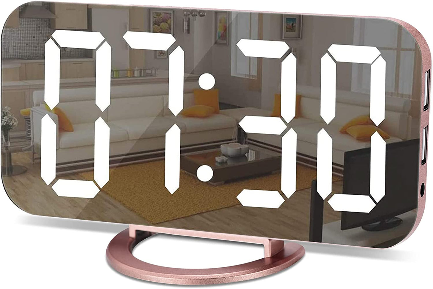 Digital clock large display,with dual usb charger ports