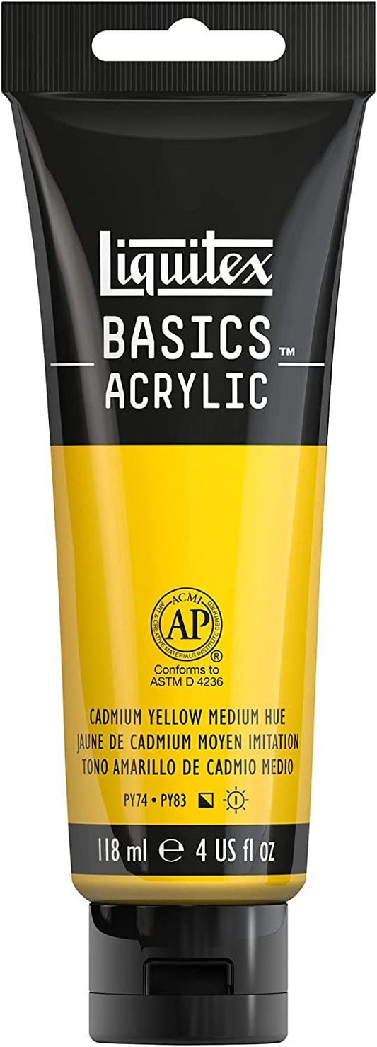 Acrylic Paint, 4oz Tube, Cadmium Yellow Medium Hue