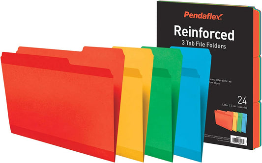 Reinforced File Folders, 24 per pack