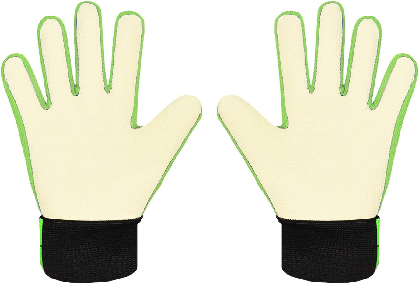 Goalkeeper gloves, with double protection, Green-2, Size 5