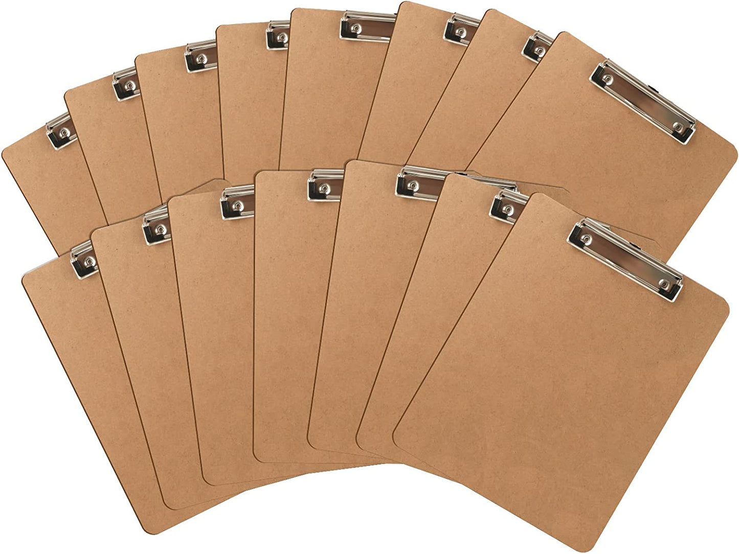 Pack of 15 Hard Cardboard Office Clipboards, A4 Size with Clip