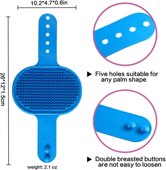 Pet bath brush, 2 pieces (blue + pink)