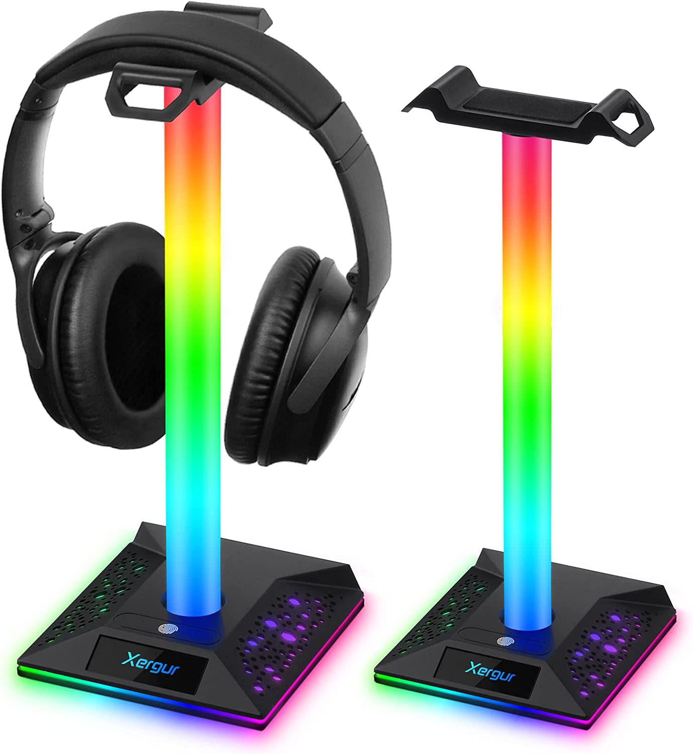 Desktop headphone stand with 3.5mm AUX and 2 USB ports