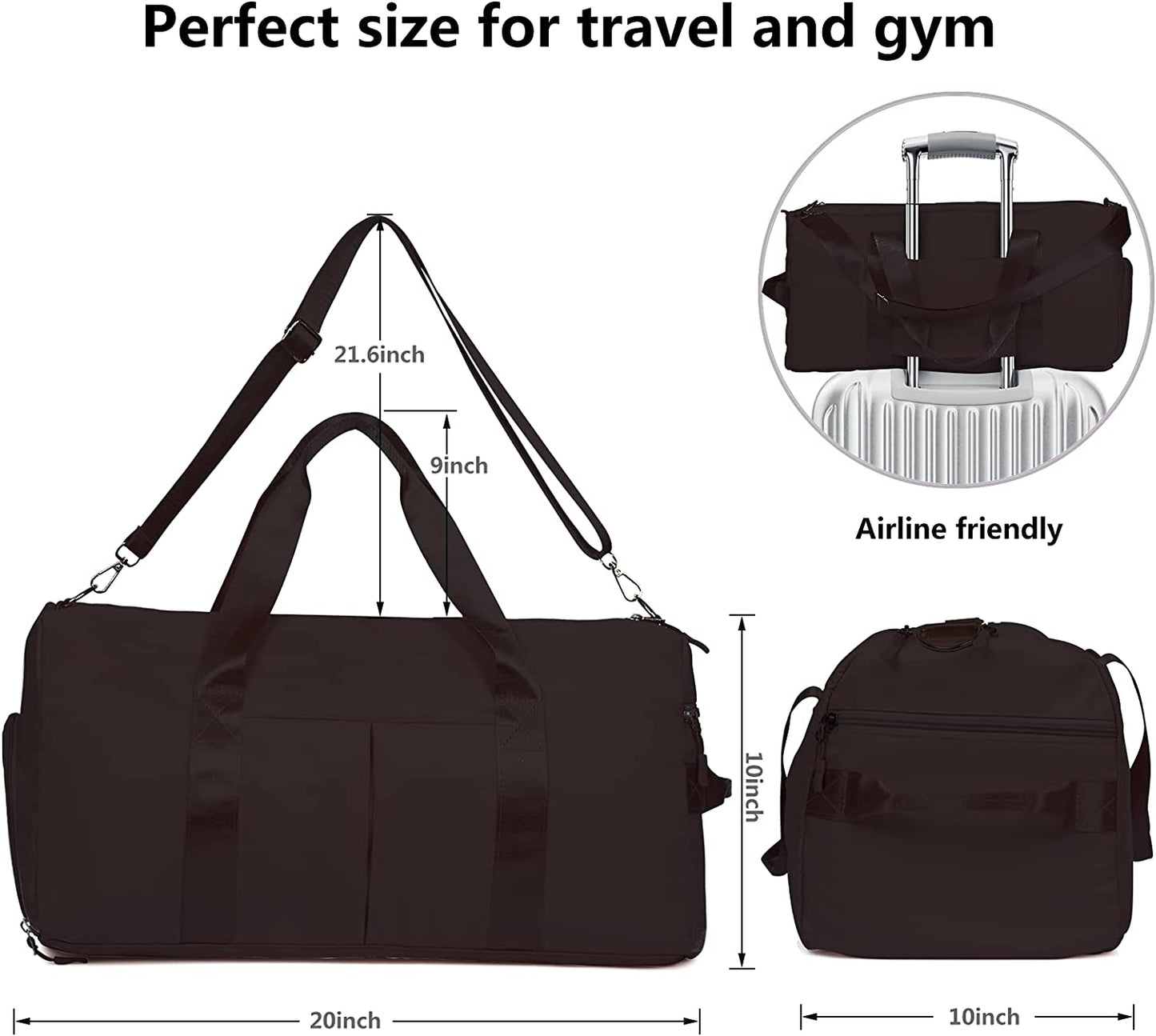 Women's Weekend Travel Duffel Bag (Black)