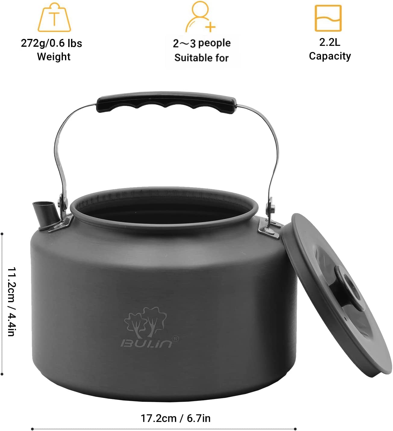 2.2 pound 2.4 quart camping kettle