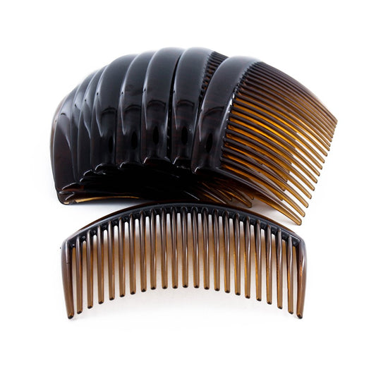 Hair clip with tooth comb, (12 pieces) Brown