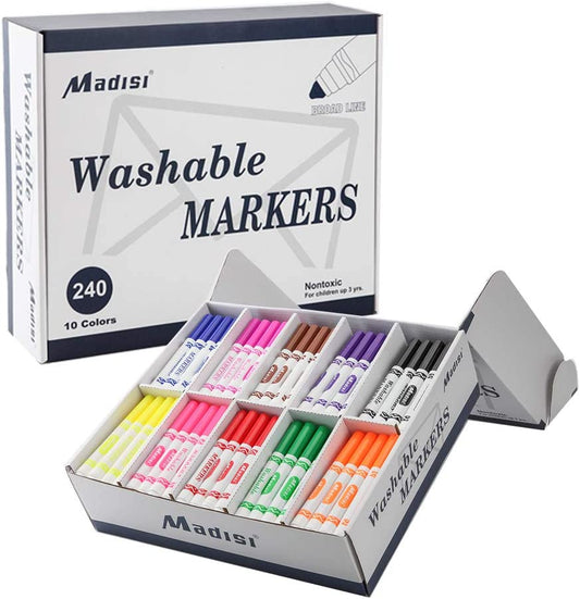 Washable Markers, Broad Line Markers, 240 Count