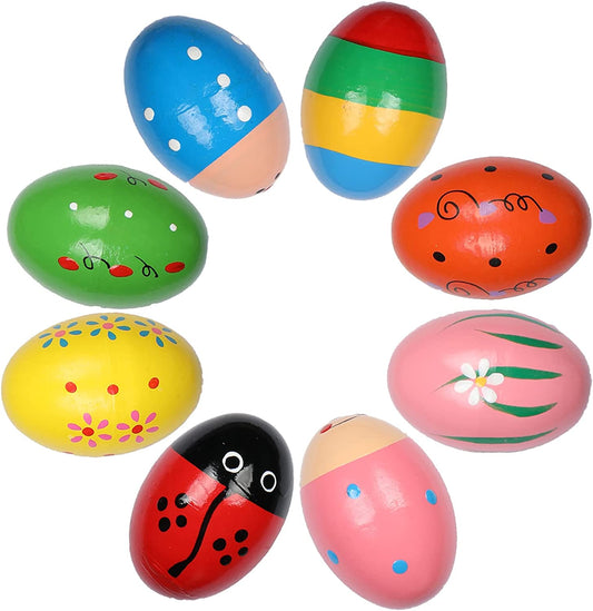 Wooden Percussion Eggs, Multicolor, 8PCS