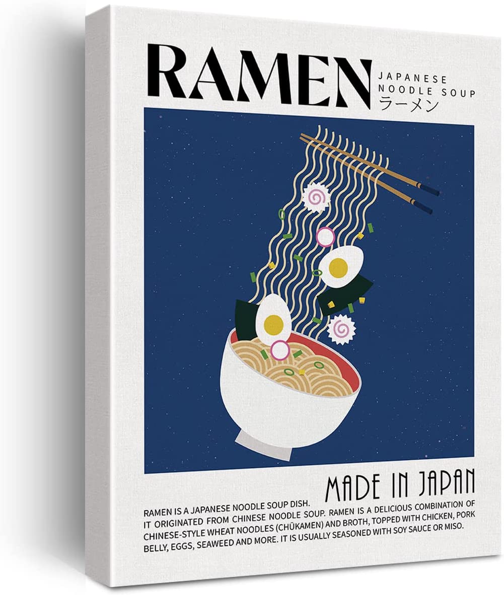 Retro Style (Ramen) Framed Wall Decor Canvas