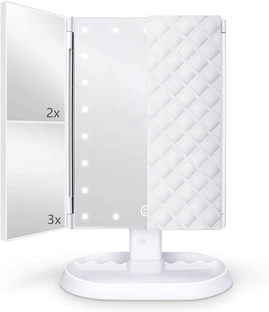 Vanity Mirror, 1X/2X/3X Magnification, 21 LED Lights, (White)