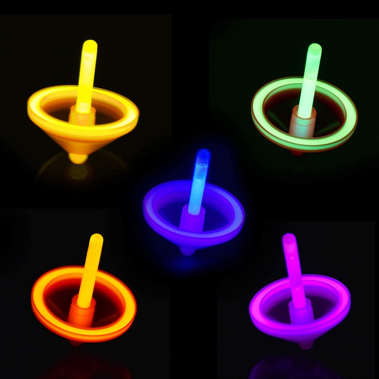 Pack of 6 lighted tops