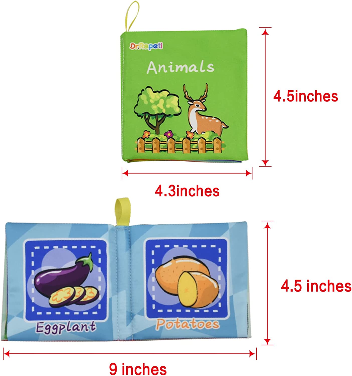 Pack of 6 Colorful Soft Cloth Books for Babies