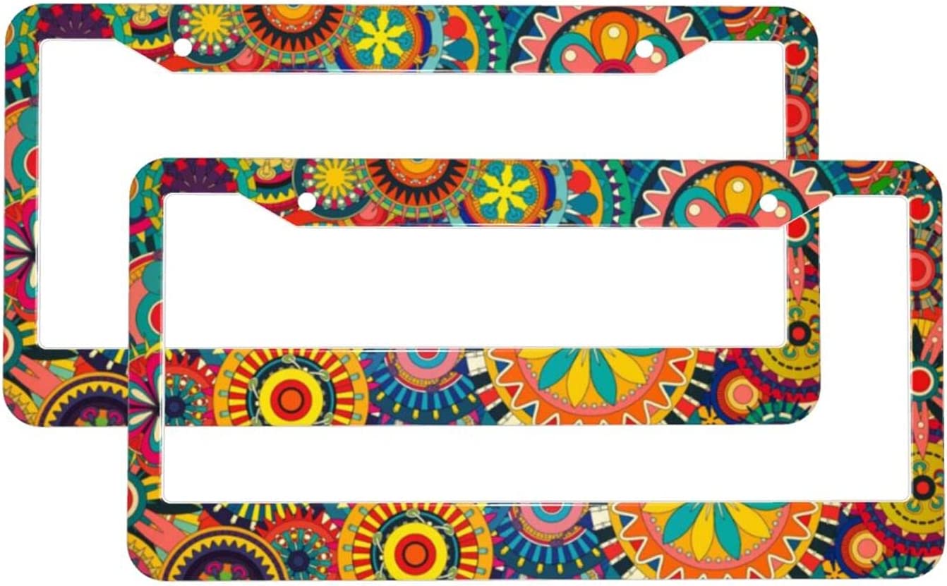 Hippie Flower License Plate Frames - 2 Pack