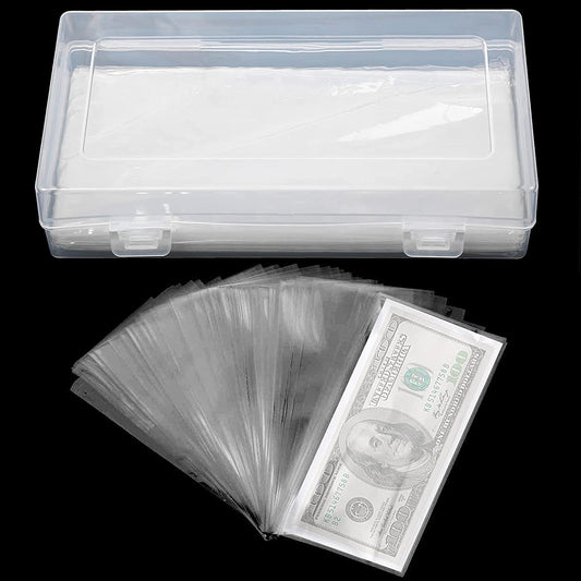 200 Pieces of Transparent Paper with Case for Banknotes