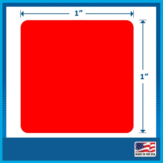 Roll of 1,000 1" Square Labels (Bright Red)