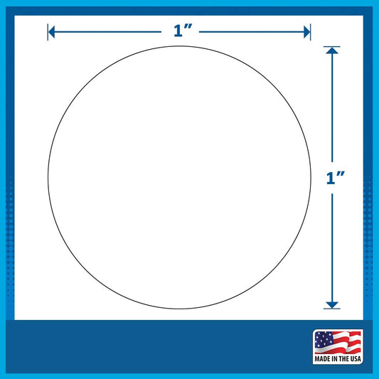 1" Circle Dot Labels, 2000Pcs (Color: Bright White)