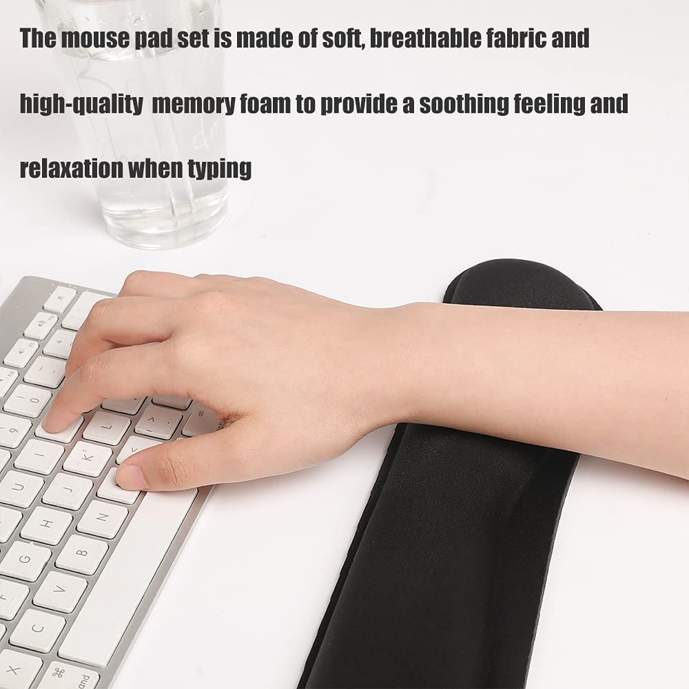 Keyboard and Wrist Rest Mouse pad, Black