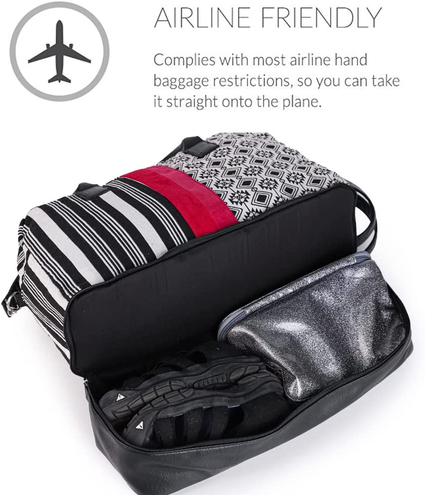 duffel bag with shoe compartment, Tricolor