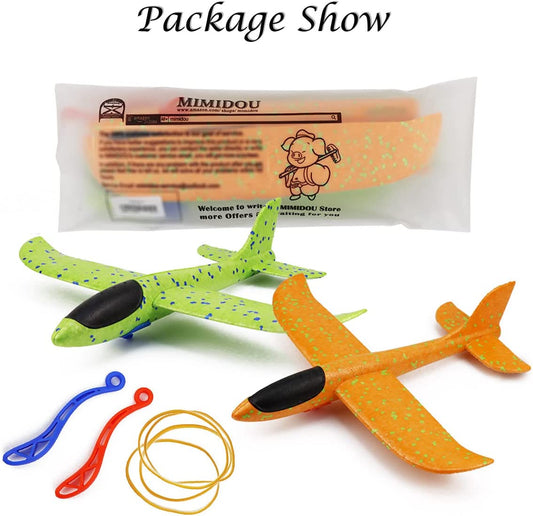 Airplane Slingshot Toy, 2Pcs (Green, Orange)