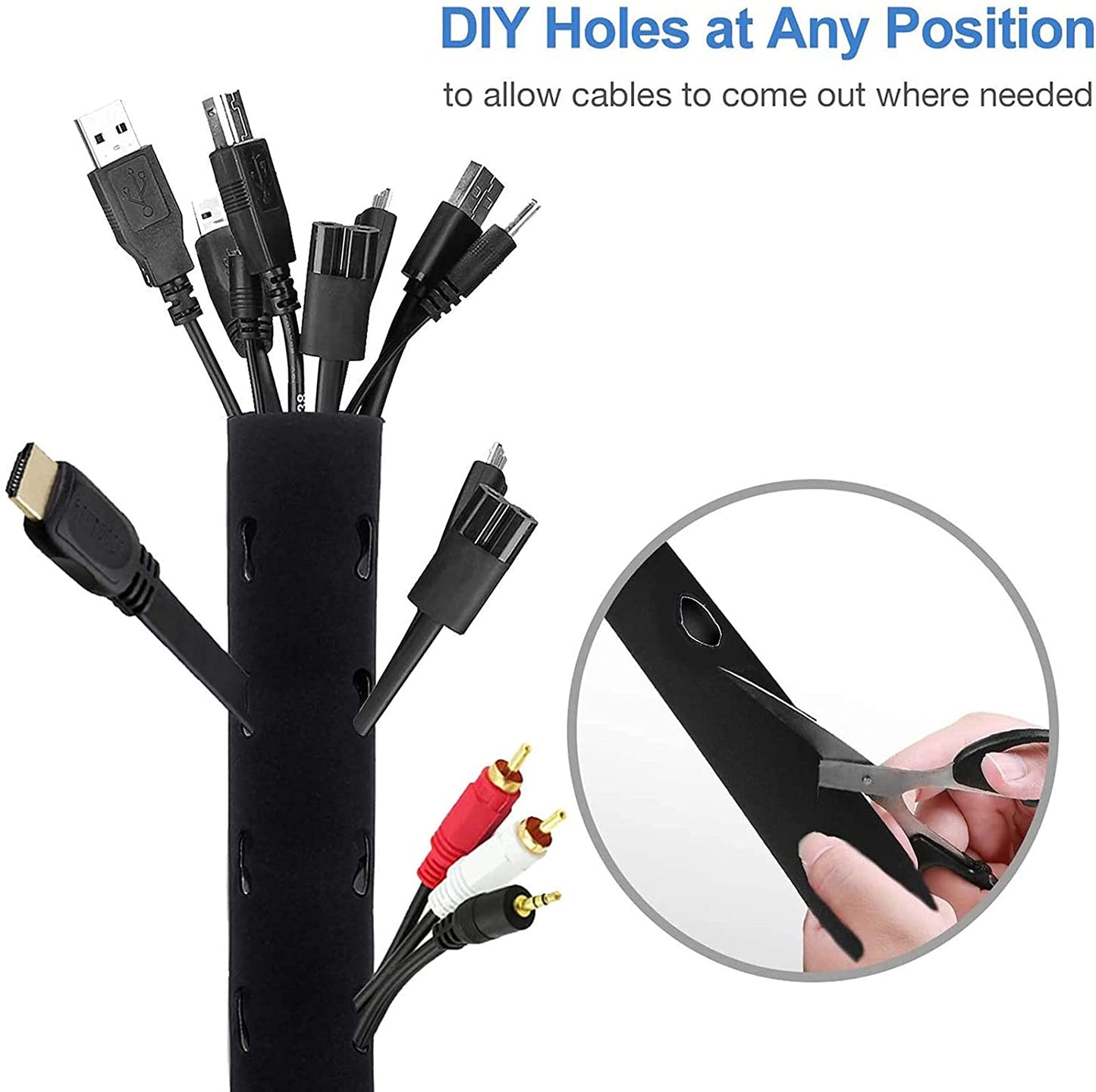 19-20 Inch Cable Organizer, Black, 4 Pack