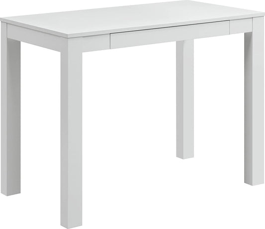 39"D x 19.7"W x 30"H wood desk with drawer color: (white)