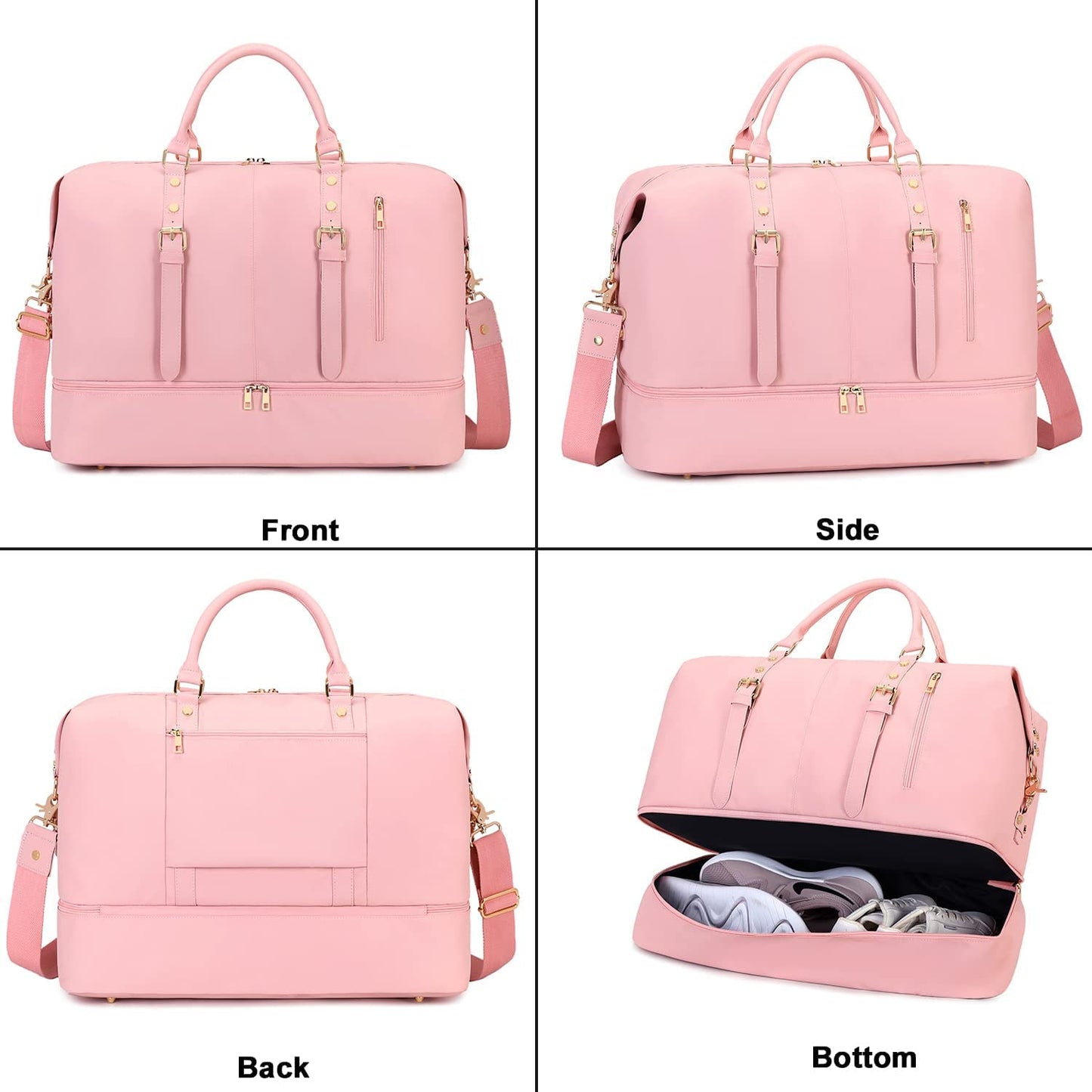 Handbag with shoe compartment, Pink