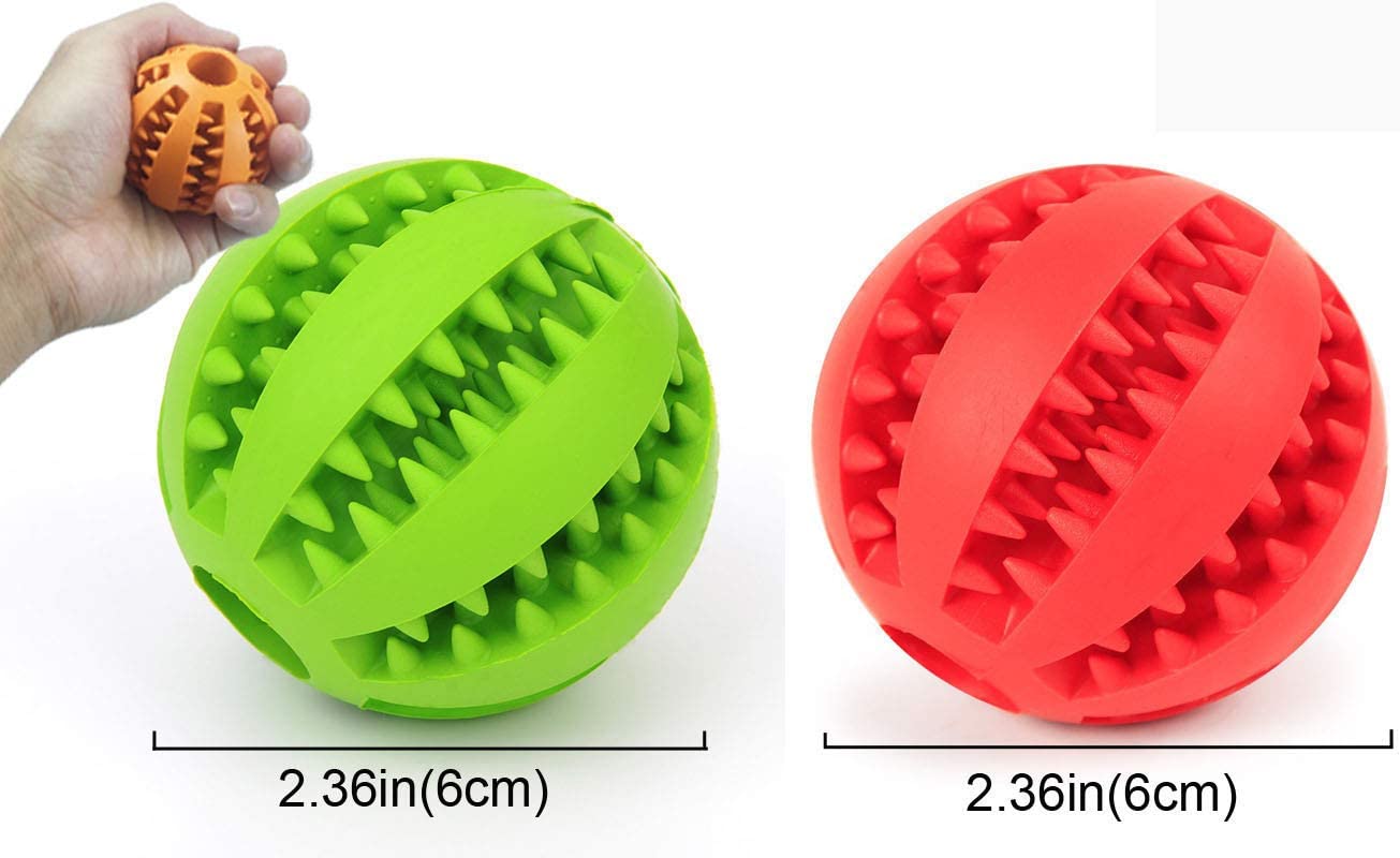 2-Pack Bite Resistant Green And Red Pet Toy Balls