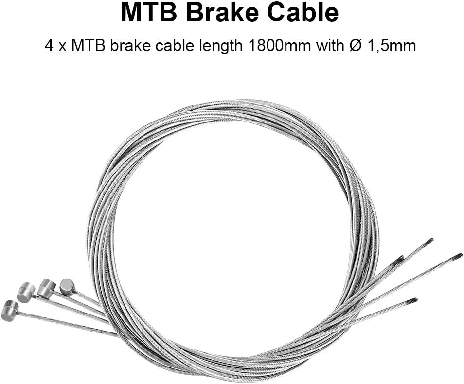 Pack of 8 bicycle brake cables, 6 terminals